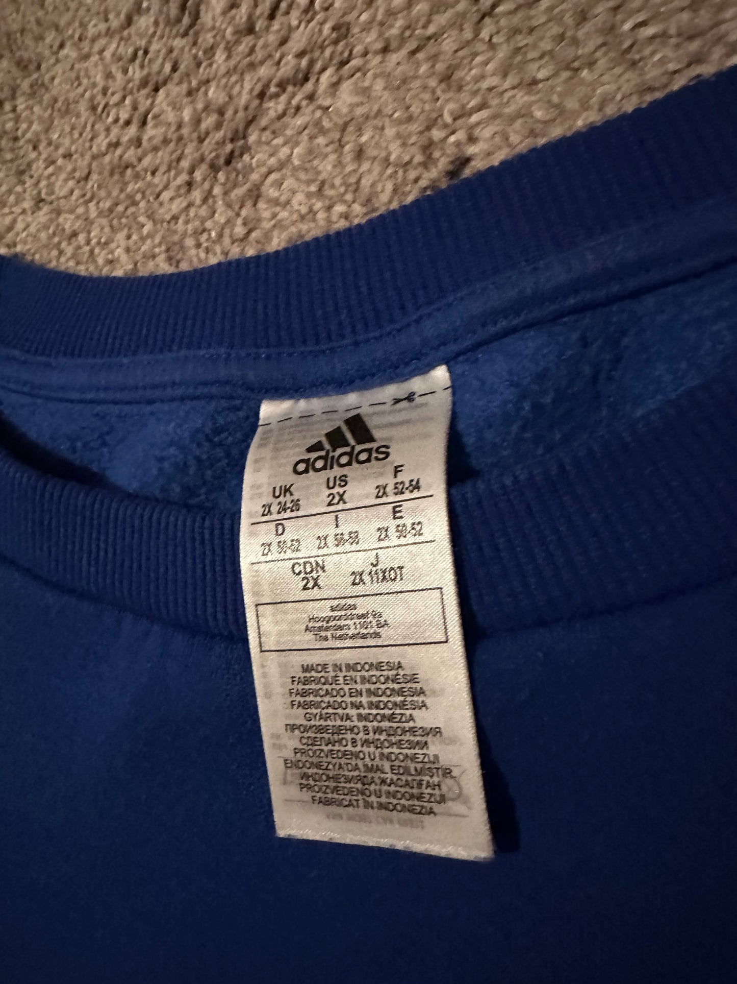 Adidas Men’s Blue Sweatshirt Striped Sleeve