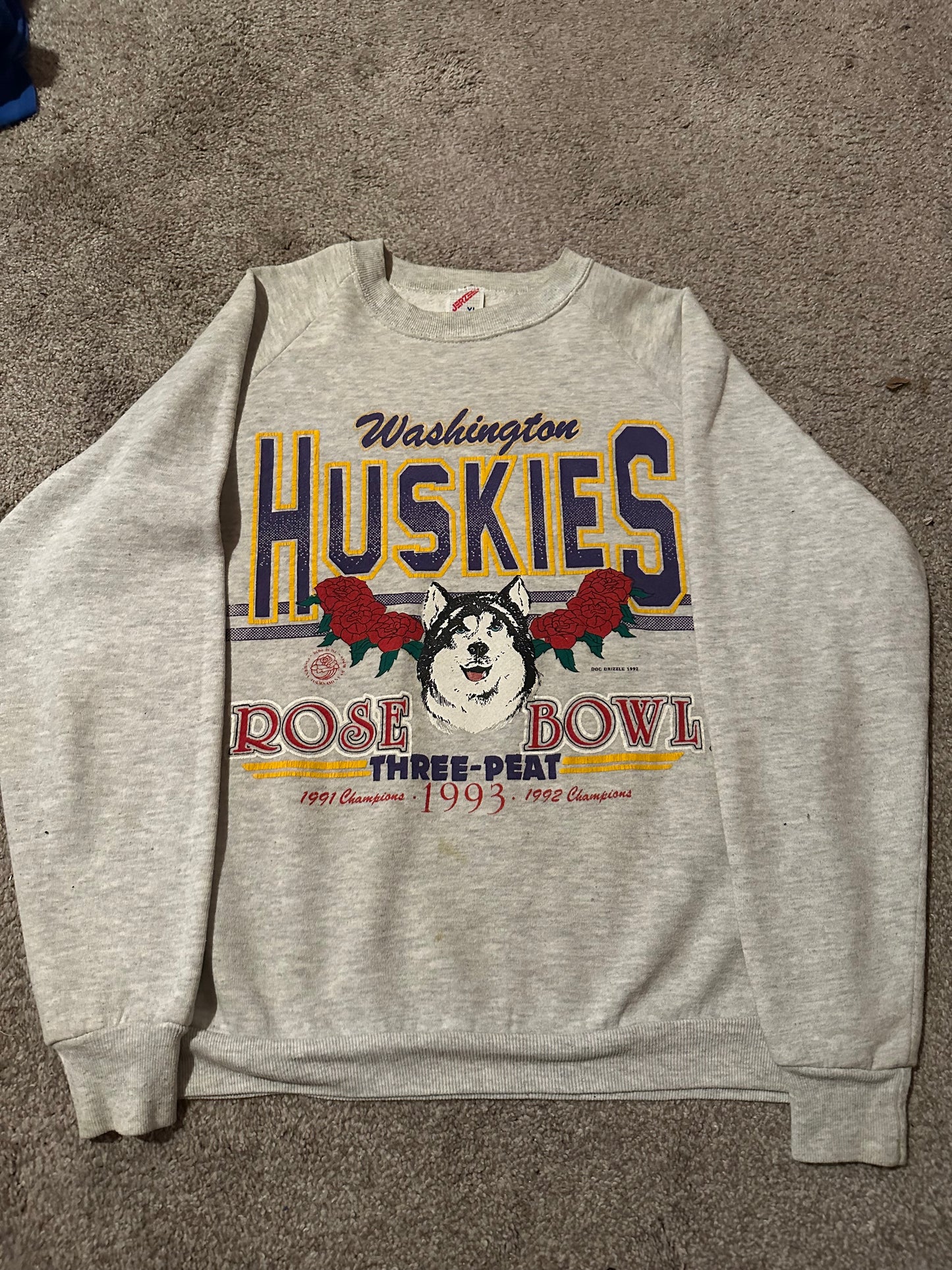Washington Huskies 1993 Rose Bowl Three-Peat Sweatshirt